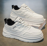 Men's white leather elevator skate sneakers – photo 5