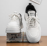 Men's white leather elevator skate sneakers – photo 4