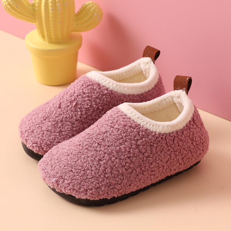 Kids' fleece-lined non-slip cotton slippers – photo 5