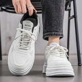 Men's white leather elevator skate sneakers – photo 6