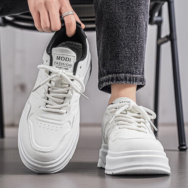 Men's white leather elevator skate sneakers – photo 6