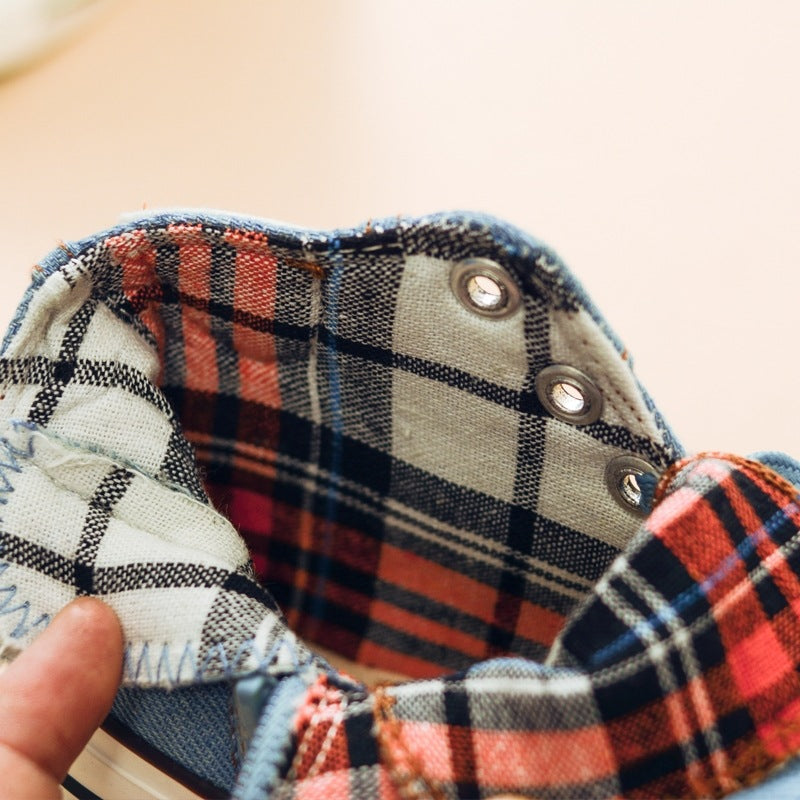 Kids' denim canvas high-top sneakers – photo 6