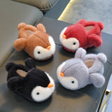 Kids' fluffy penguin cotton slippers – photo 3