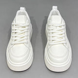 Men's low-top white platform skate sneakers – photo 6