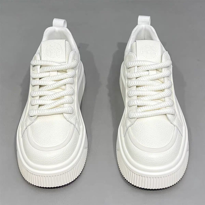 Men's low-top white platform skate sneakers – photo 6