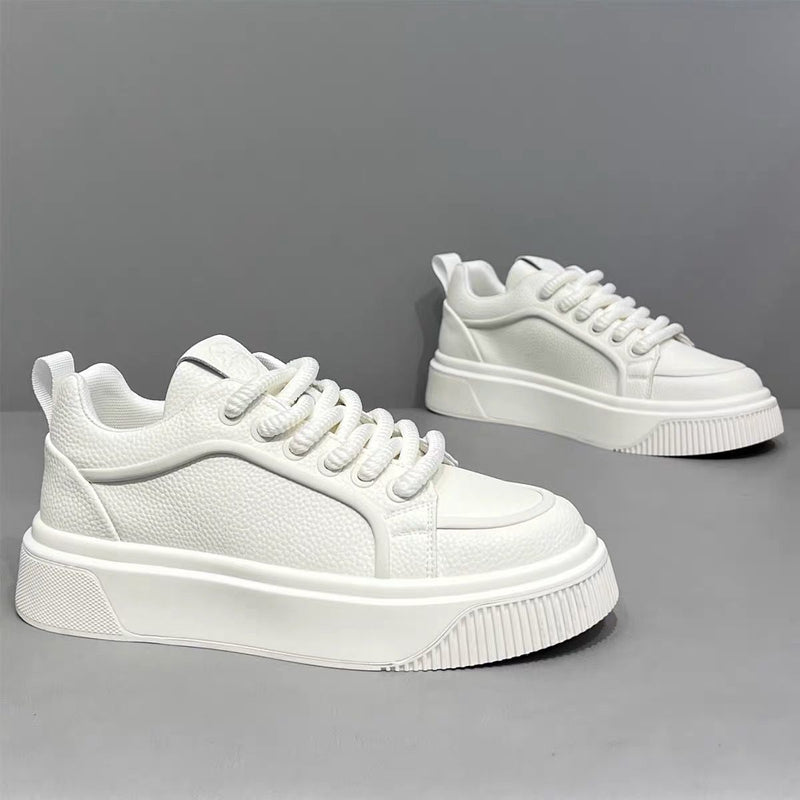 Men's low-top white platform skate sneakers – photo 4