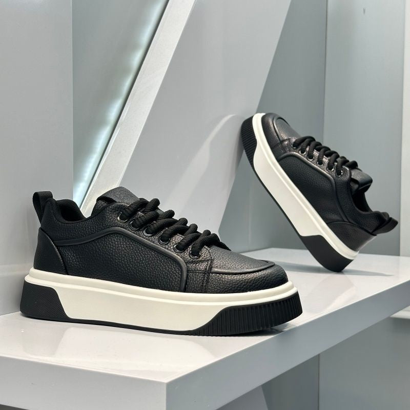 Men's low-top white platform skate sneakers – photo 3