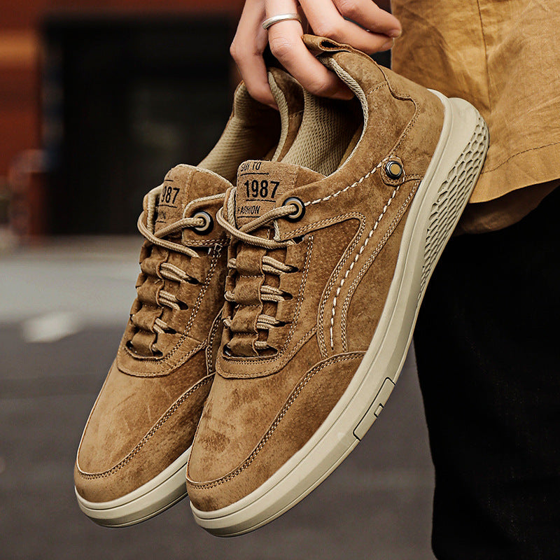 Men's nubuck leather low-top sneakers – photo 1