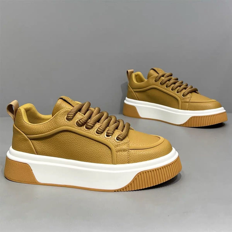 Men's low-top white platform skate sneakers – photo 5
