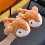 Kids' fluffy penguin cotton slippers – photo 8