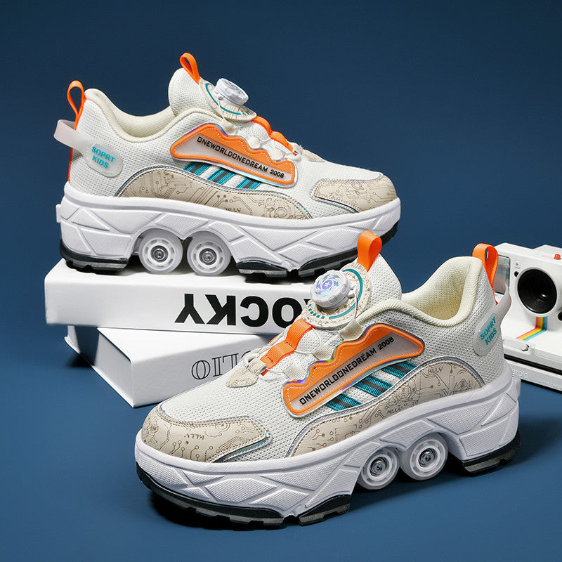 Kids' 4-wheel transforming roller skate shoes – photo 3
