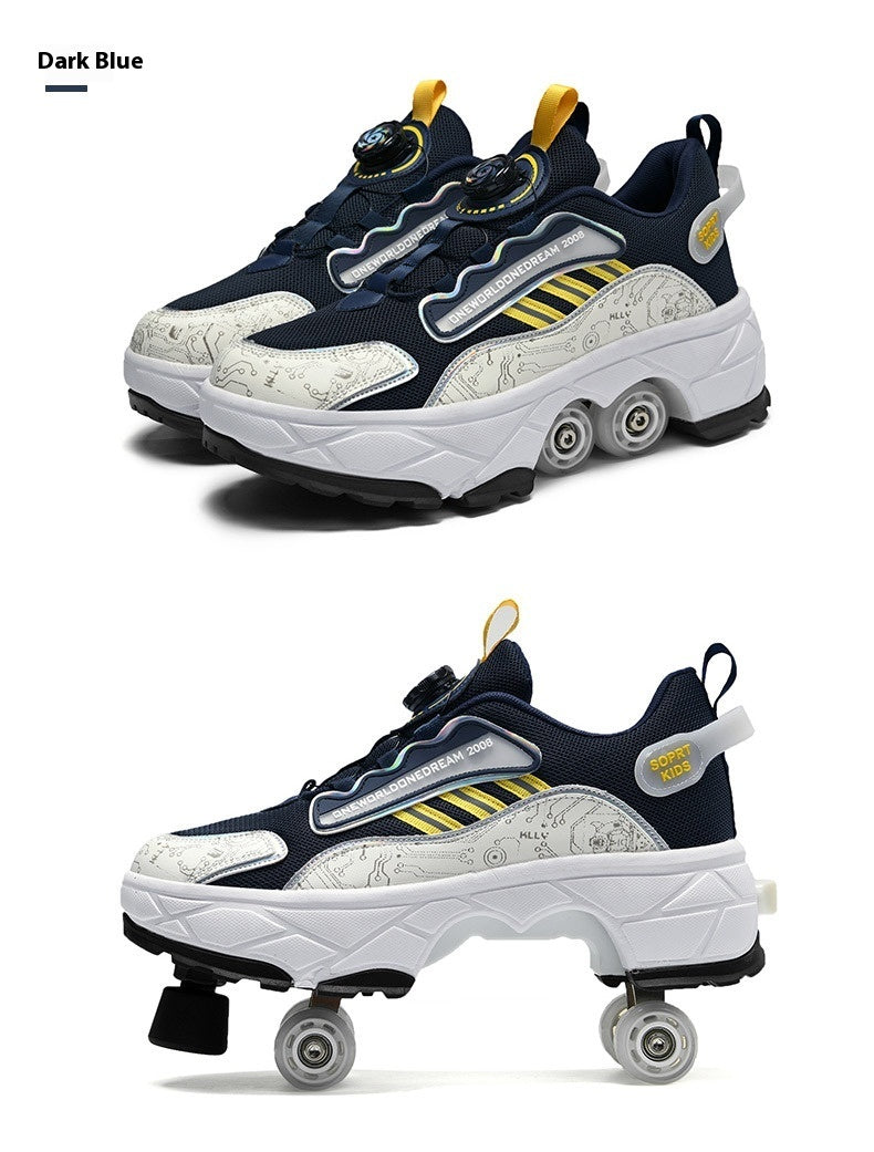 Kids' 4-wheel transforming roller skate shoes – photo 6