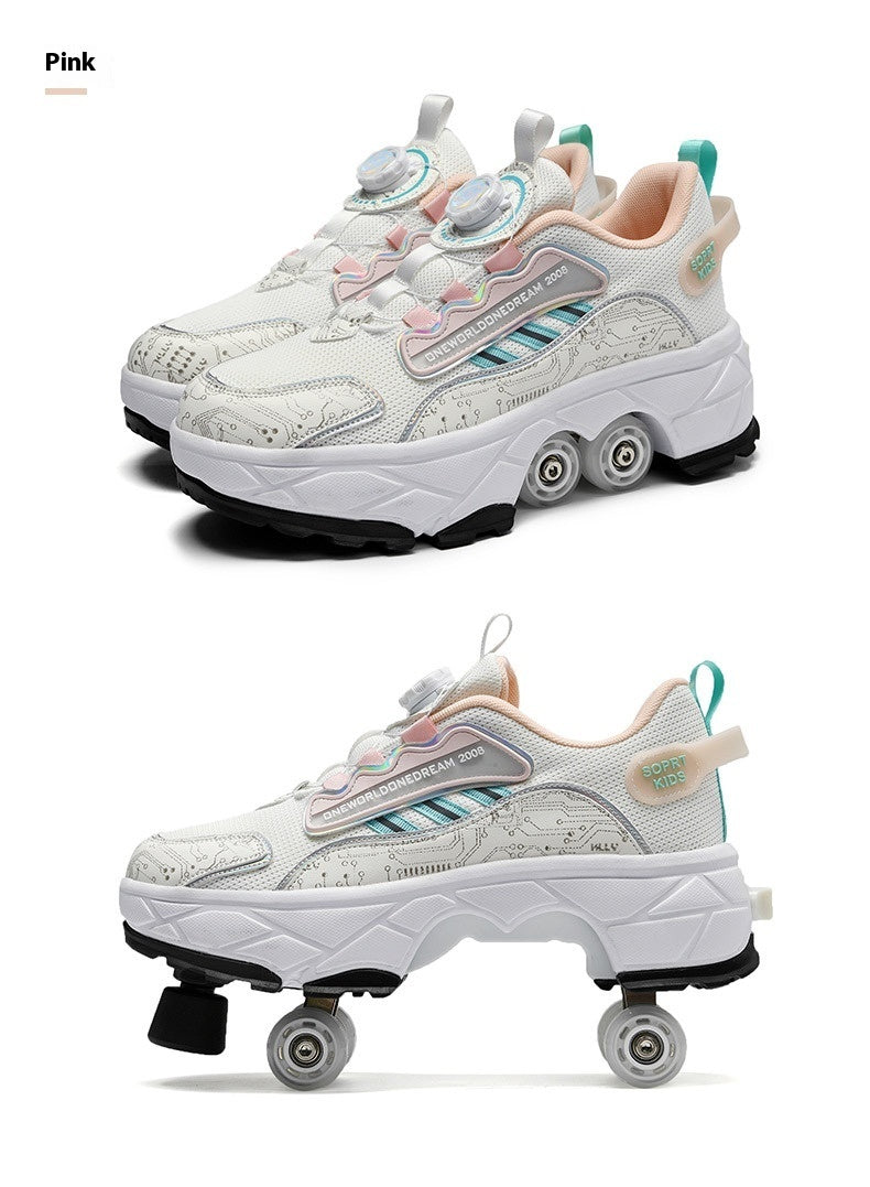 Kids' 4-wheel transforming roller skate shoes – photo 5