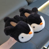 Kids' fluffy penguin cotton slippers – photo 1