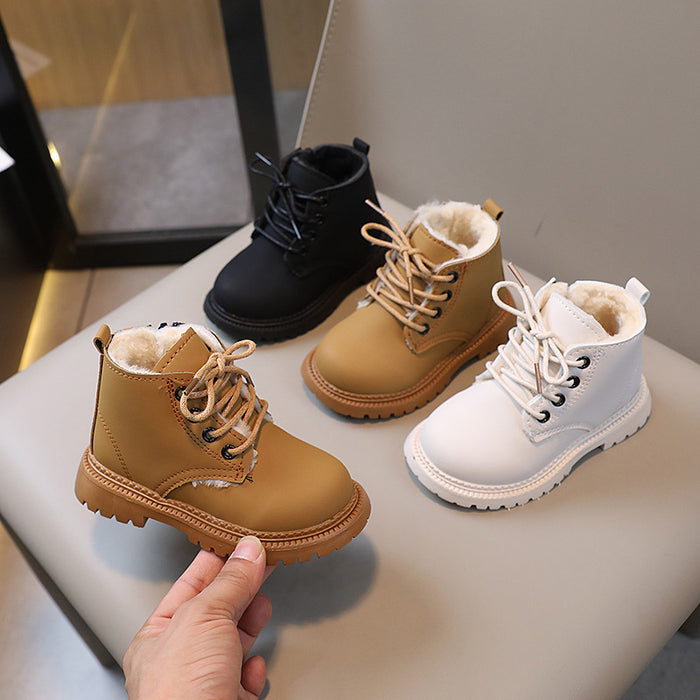 Boys' fleece-lined side-zip Martin boots – photo 1
