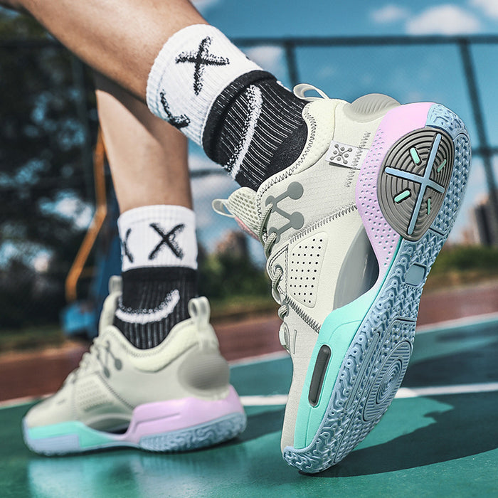 Cotton candy pastel high-top basketball sneakers – photo 1