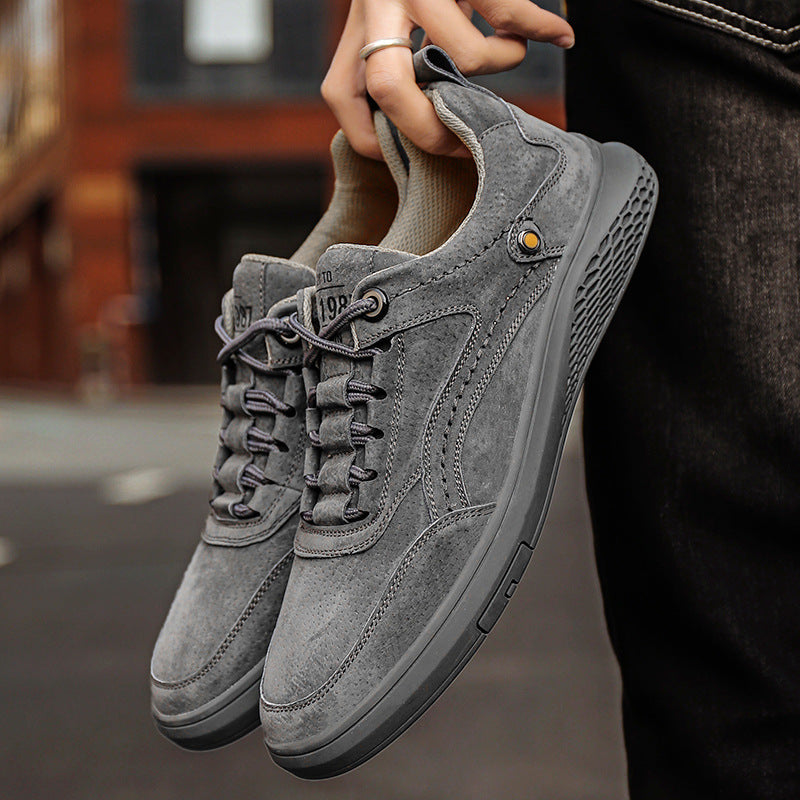 Men's nubuck leather low-top sneakers – photo 7