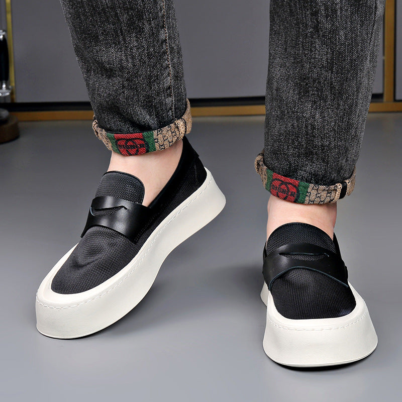 Men's hollow-out canvas platform sneakers – photo 4
