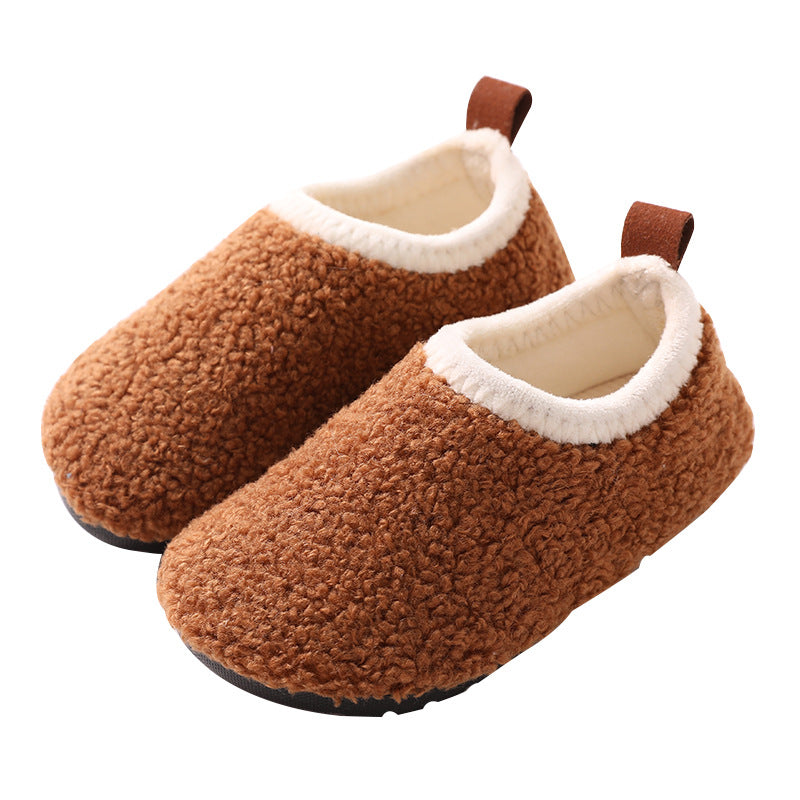 Kids' fleece-lined non-slip cotton slippers – photo 3