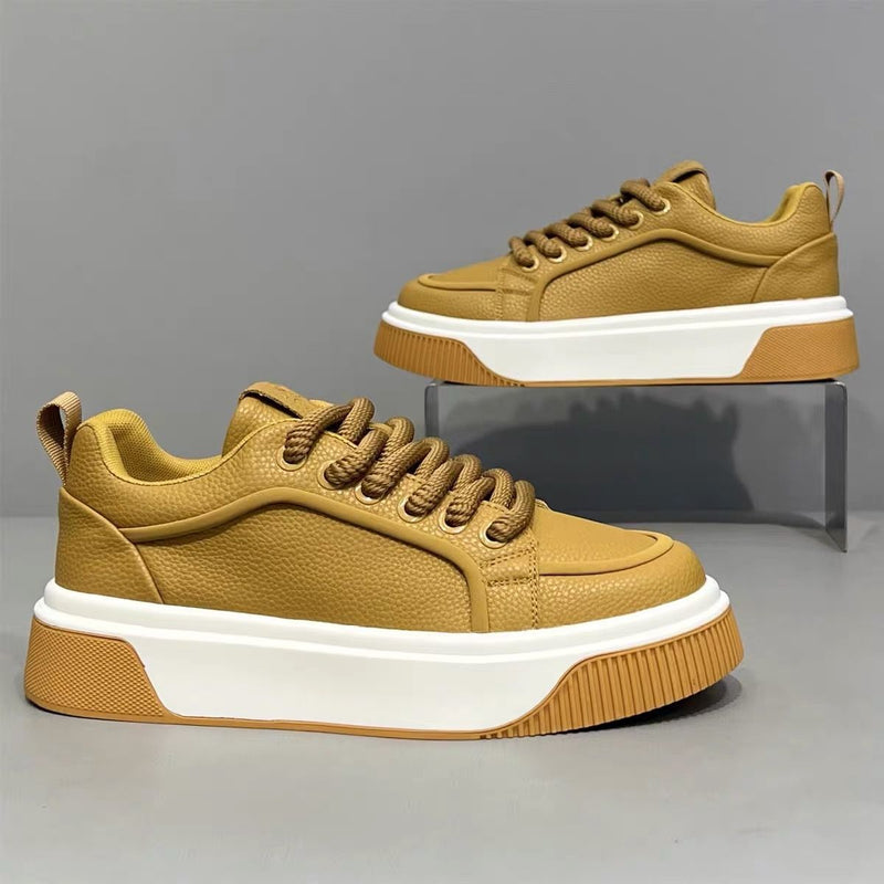Men's low-top white platform skate sneakers – photo 1