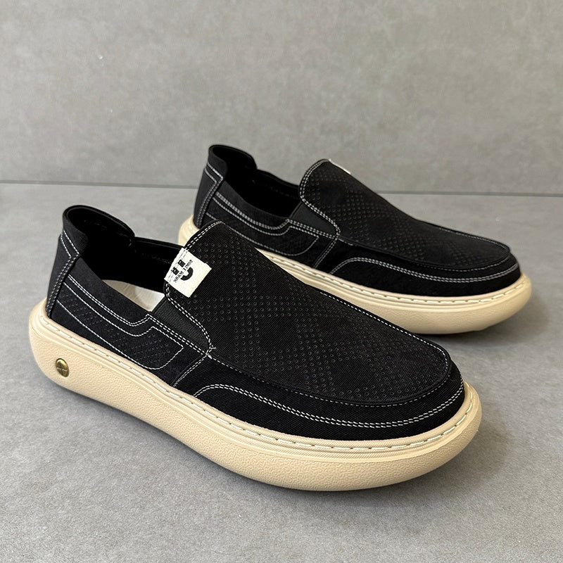 Men's wide-toe thick-sole canvas skate shoes – photo 1